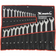 Набор ключей комбинированных, 6-32 мм, 25 шт, CrV, матовый хром Matrix, ( 15413 ) Набор ключей комбинированных, 6-32 мм, 25 шт, CrV, матовый хром Matrix, ( 15413 )