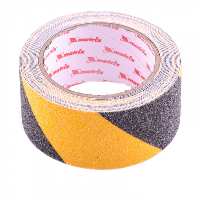Лента клейкая противоскользящая, черно-желтая 50 мм x 5 м Matrix, ( 88718 ) Лента клейкая противоскользящая, черно-желтая 50 мм x 5 м Matrix, ( 88718 )