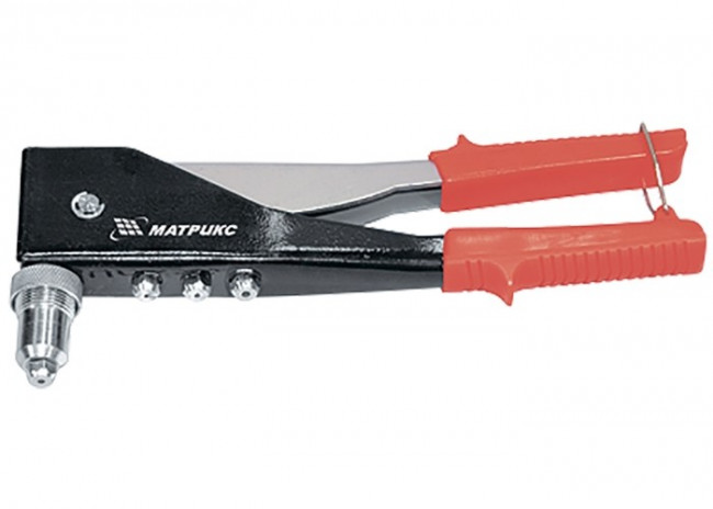 Заклепочник, 250 мм, переставной 0-90 град, заклепки 2,4-3,2-4,0-4,8 мм Matrix, ( 40527 ) Заклепочник, 250 мм, переставной 0-90 град, заклепки 2,4-3,2-4,0-4,8 мм Matrix, ( 40527 )