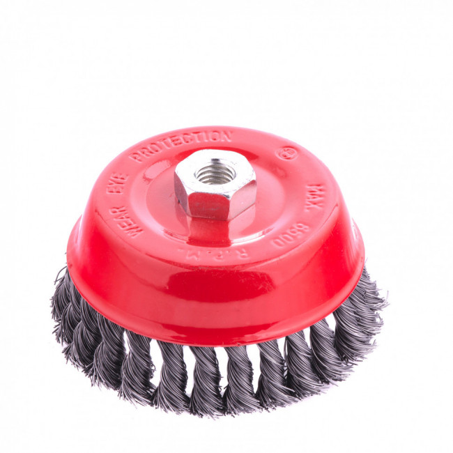 Щетка для УШМ, 125 мм, М14, "чашка", крученая проволока 0,5 мм Matrix, ( 74627 ) Щетка для УШМ, 125 мм, М14, "чашка", крученая проволока 0,5 мм Matrix, ( 74627 )