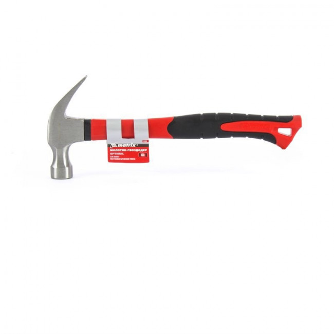 Молоток-гвоздодер optimal, 450 г, фибергласовая обрезиненная рукоятка Matrix, ( 10456 ) Молоток-гвоздодер optimal, 450 г, фибергласовая обрезиненная рукоятка Matrix, ( 10456 )