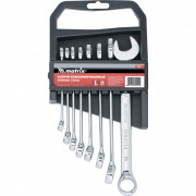 Набор ключей комбинированных, 8-19 мм, 8 шт, CrV, полированный хром Matrix, ( 15418 ) Набор ключей комбинированных, 8-19 мм, 8 шт, CrV, полированный хром Matrix, ( 15418 )