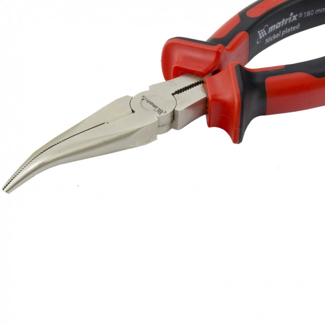 Длинногубцы изогнутые Nickel, 160 мм, никелированные, двухкомпонентные рукоятки Matrix, ( 17420 ) Длинногубцы изогнутые Nickel, 160 мм, никелированные, двухкомпонентные рукоятки Matrix, ( 17420 )