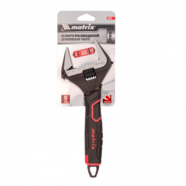 Ключ разводной, тонкие губки, фосфатированный, двухкомпонентная рукоятка, 250 мм, PRO Matrix ( 15578 ) Ключ разводной, тонкие губки, фосфатированный, двухкомпонентная рукоятка, 250 мм, PRO Matrix ( 15578 )