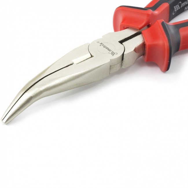 Длинногубцы изогнутые Nickel, 200 мм, никелированные, двухкомпонентные рукоятки Matrix, ( 17424 ) Длинногубцы изогнутые Nickel, 200 мм, никелированные, двухкомпонентные рукоятки Matrix, ( 17424 )