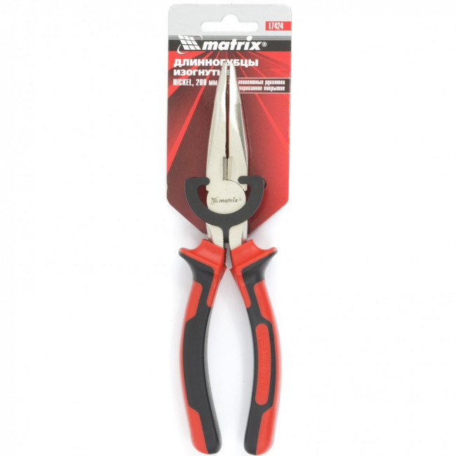 Длинногубцы изогнутые Nickel, 200 мм, никелированные, двухкомпонентные рукоятки Matrix, ( 17424 ) Длинногубцы изогнутые Nickel, 200 мм, никелированные, двухкомпонентные рукоятки Matrix, ( 17424 )