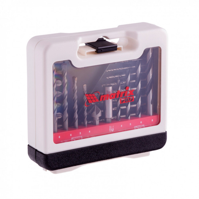 Набор сверл комбинированный, сверла по металлу 1-6 мм, бетону 4-8 мм, дереву 4-8 мм, биты 10 шт, адаптер, зенковка, 31 предмет Pro Matrix, ( 725631 ) Набор сверл комбинированный, сверла по металлу 1-6 мм, бетону 4-8 мм, дереву 4-8 мм, биты 10 шт, адаптер, зенковка, 31 предмет Pro Matrix, ( 725631 )