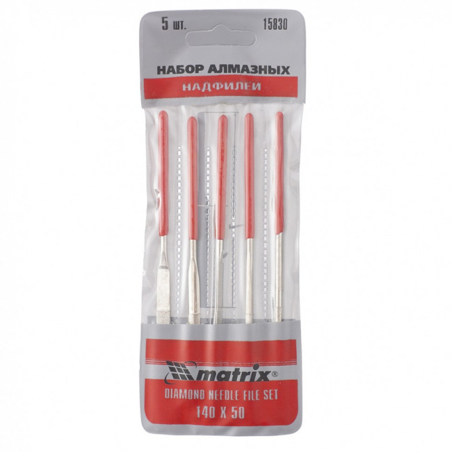 Набор надфилей алмазных, 140 х 50 х 3 мм, 5 шт Matrix, ( 15830 ) Набор надфилей алмазных, 140 х 50 х 3 мм, 5 шт Matrix, ( 15830 )