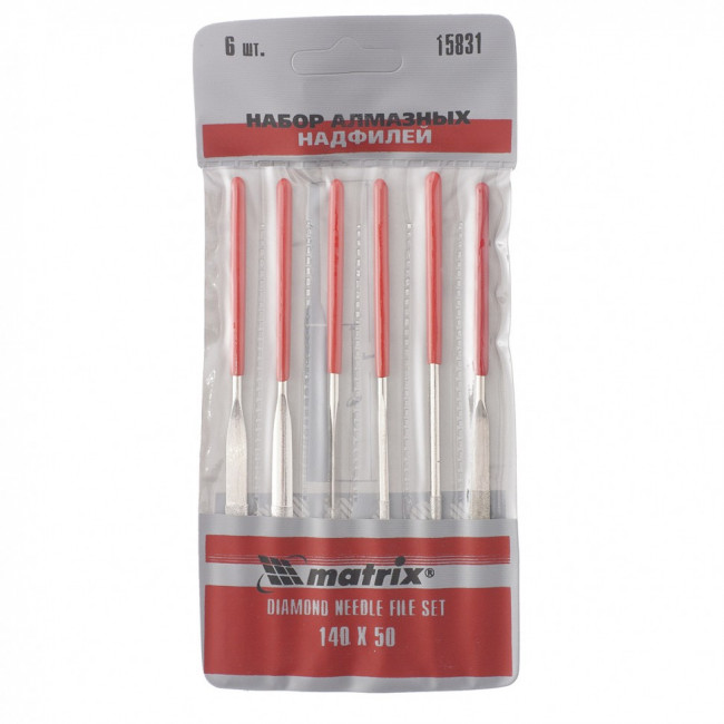 Набор надфилей алмазных, 140 х 50 х 3 мм, 6 шт Matrix, ( 15831 ) Набор надфилей алмазных, 140 х 50 х 3 мм, 6 шт Matrix, ( 15831 )