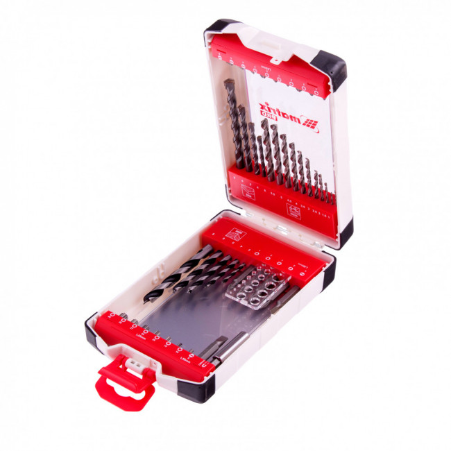 Набор сверл комбинированный, сверла по металлу 1-6 мм, бетону 4-8 мм, дереву 3-8 мм, биты 22 шт, адаптер, 44 предмета, Pro Matrix, ( 725644 ) Набор сверл комбинированный, сверла по металлу 1-6 мм, бетону 4-8 мм, дереву 3-8 мм, биты 22 шт, адаптер, 44 предмета, Pro Matrix, ( 725644 )