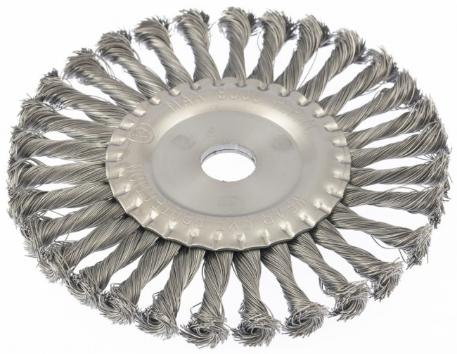 Щетка для УШМ 175 мм, посадка 22,2 мм, плоская, крученая проволока 0,5 мм Matrix, ( 74636 ) Щетка для УШМ 175 мм, посадка 22,2 мм, плоская, крученая проволока 0,5 мм Matrix, ( 74636 )