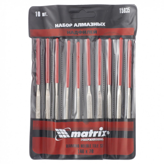 Набор надфилей алмазных 140 х 70 х 3 мм, 10 шт Matrix Master, ( 15835 ) Набор надфилей алмазных 140 х 70 х 3 мм, 10 шт Matrix Master, ( 15835 )
