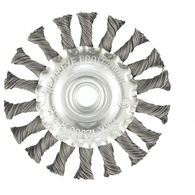 Щетка для УШМ 100 мм, М14, плоская, крученая проволока 0,5 мм Matrix, ( 74639 ) Щетка для УШМ 100 мм, М14, плоская, крученая проволока 0,5 мм Matrix, ( 74639 )