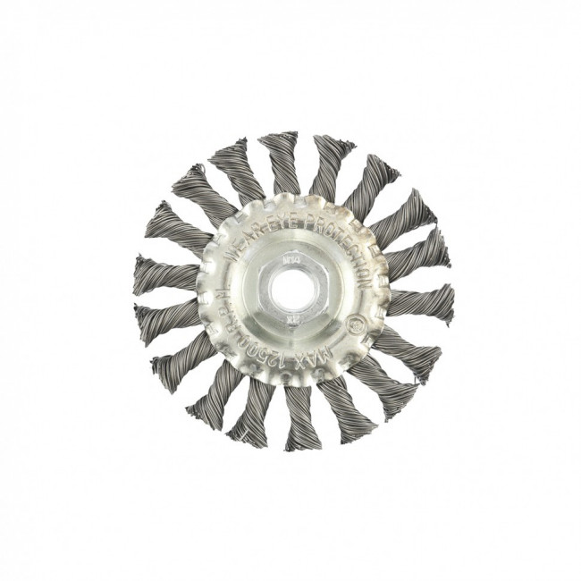 Щетка для УШМ 100 мм, М14, плоская, крученая проволока 0,5 мм Matrix, ( 74639 ) Щетка для УШМ 100 мм, М14, плоская, крученая проволока 0,5 мм Matrix, ( 74639 )