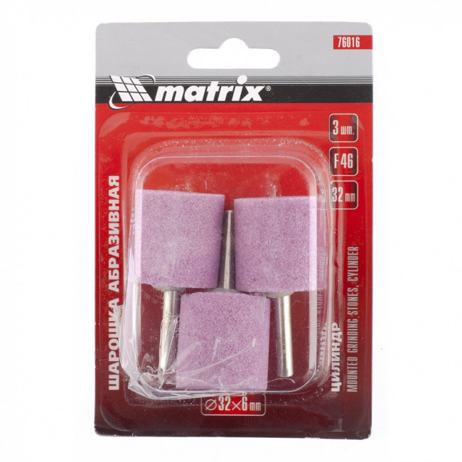 Шарошка абразивная, цилиндр, 32 x 32 x 6 мм, F46, 3 шт Matrix, ( 76016 ) Шарошка абразивная, цилиндр, 32 x 32 x 6 мм, F46, 3 шт Matrix, ( 76016 )