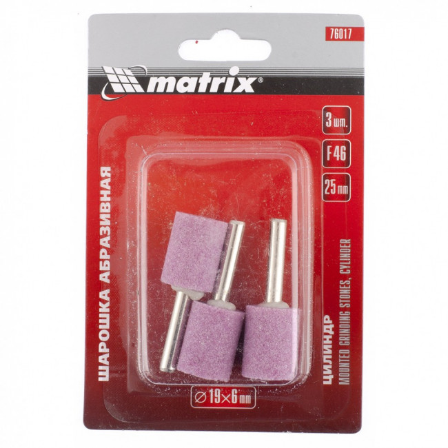 Шарошка абразивная, цилиндр, 19 x 25 x 6 мм, F46, 3 шт Matrix, ( 76017 ) Шарошка абразивная, цилиндр, 19 x 25 x 6 мм, F46, 3 шт Matrix, ( 76017 )