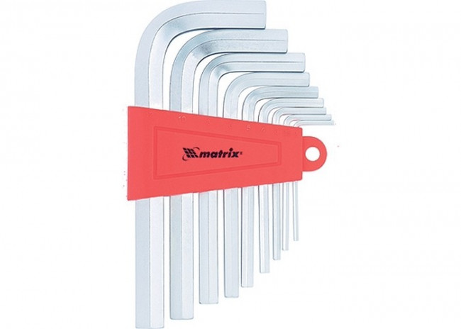 Набор ключей имбусовых HEX, 2-12 мм, CrV, 9 шт, удлиненные с сатинированным покрытием Matrix, ( 12301 ) Набор ключей имбусовых HEX, 2-12 мм, CrV, 9 шт, удлиненные с сатинированным покрытием Matrix, ( 12301 )