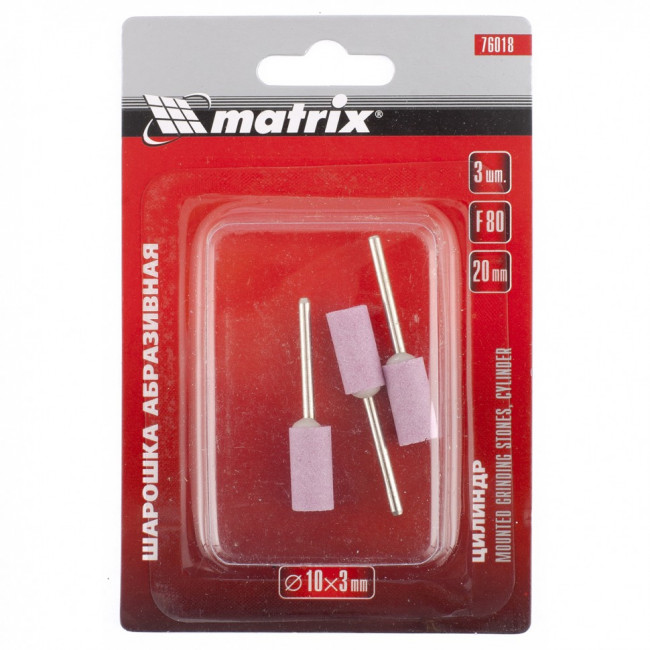 Шарошка абразивная, цилиндр, 10 x 20 x 3 мм, F80,3 шт Matrix, ( 76018 ) Шарошка абразивная, цилиндр, 10 x 20 x 3 мм, F80,3 шт Matrix, ( 76018 )
