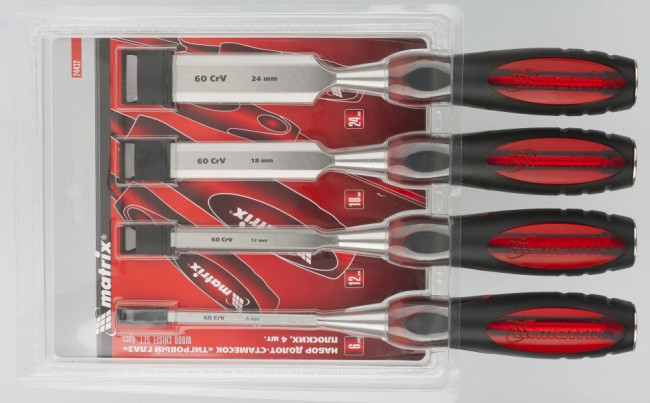 Набор долот-стамесок плоских "Тигровый глаз", 4 шт, 6-12-18-24 мм Matrix, ( 24432 ) Набор долот-стамесок плоских "Тигровый глаз", 4 шт, 6-12-18-24 мм Matrix, ( 24432 )