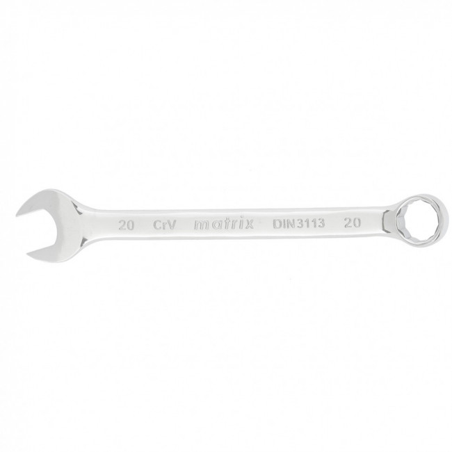 Ключ комбинированный, 20 мм, CrV, полированный хром Matrix, ( 15164 ) Ключ комбинированный, 20 мм, CrV, полированный хром Matrix, ( 15164 )