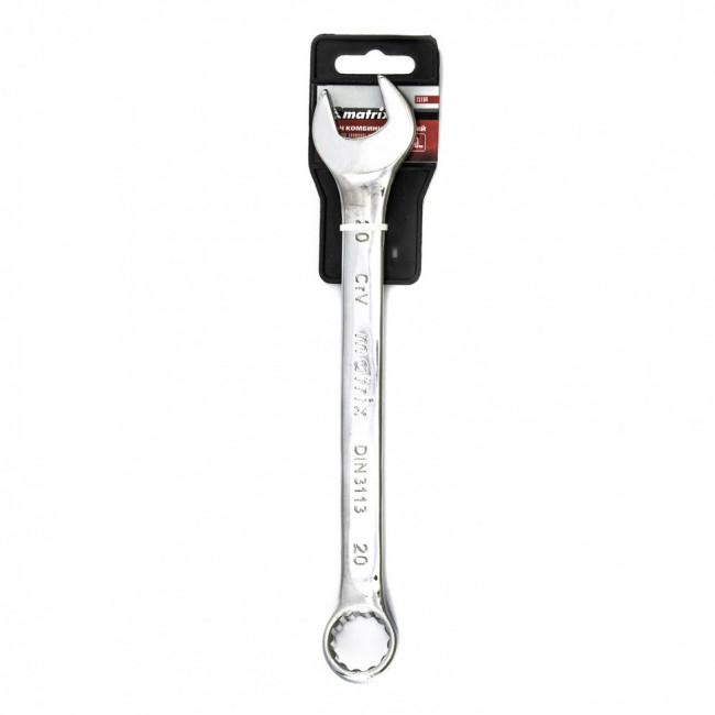 Ключ комбинированный, 20 мм, CrV, полированный хром Matrix, ( 15164 ) Ключ комбинированный, 20 мм, CrV, полированный хром Matrix, ( 15164 )