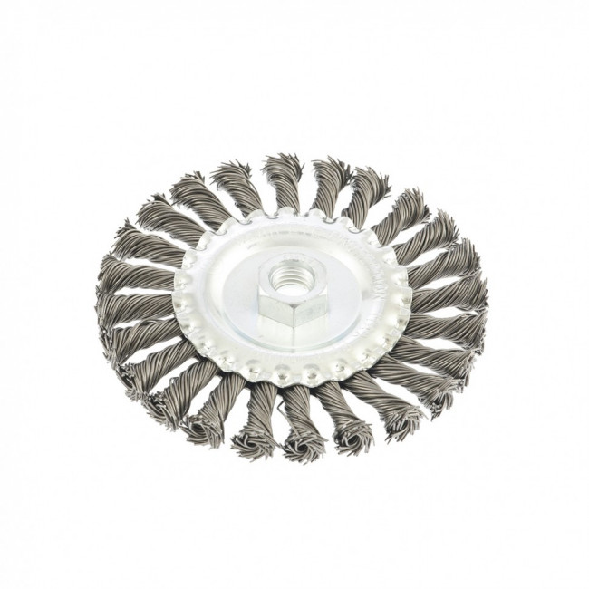 Щетка для УШМ 125 мм, М14, плоская, крученая проволока 0,8 мм Matrix, ( 74644 ) Щетка для УШМ 125 мм, М14, плоская, крученая проволока 0,8 мм Matrix, ( 74644 )