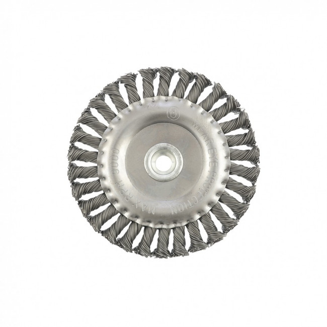 Щетка для УШМ 150 мм, М14, плоская, крученая проволока 0,8 мм Matrix, ( 74645 ) Щетка для УШМ 150 мм, М14, плоская, крученая проволока 0,8 мм Matrix, ( 74645 )