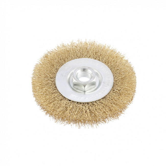 Щетка для УШМ, 100 мм, М14, плоская, латунированная витая проволока Matrix, ( 74650 ) Щетка для УШМ, 100 мм, М14, плоская, латунированная витая проволока Matrix, ( 74650 )