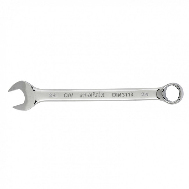 Ключ комбинированный, 24 мм, CrV, полированный хром Matrix, ( 15169 ) Ключ комбинированный, 24 мм, CrV, полированный хром Matrix, ( 15169 )
