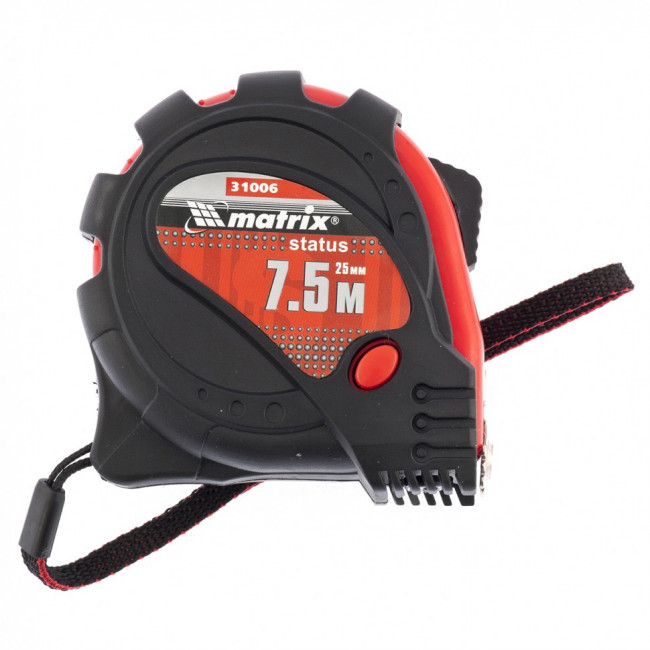 Рулетка Status Magnet 3 fixations, 7,5 м х 25 мм, обрезиненный корпус, зацеп с магнитом Matrix, ( 31006 ) Рулетка Status Magnet 3 fixations, 7,5 м х 25 мм, обрезиненный корпус, зацеп с магнитом Matrix, ( 31006 )