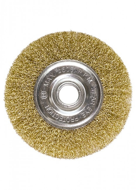 Щетка для УШМ, 125 мм, посадка 22,2 мм, плоская, латунированная витая проволока Matrix, ( 74656 ) Щетка для УШМ, 125 мм, посадка 22,2 мм, плоская, латунированная витая проволока Matrix, ( 74656 )