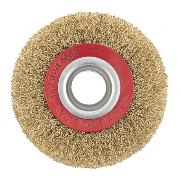 Щетка для точила, 100 мм, посадка 20 мм, плоская, латунир. витая проволока Matrix, ( 74658 ) Щетка для точила, 100 мм, посадка 20 мм, плоская, латунир. витая проволока Matrix, ( 74658 )
