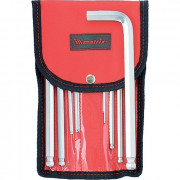 Набор ключей имбусовых HEX, 1,5-12 мм, CrV, 10 шт, удлиненных, шарообразный наконечник, с сатинированным покрытием, чехол Matrix, ( 12311 ) Набор ключей имбусовых HEX, 1,5-12 мм, CrV, 10 шт, удлиненных, шарообразный наконечник, с сатинированным покрытием, чехол Matrix, ( 12311 )