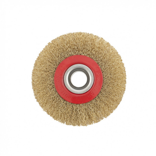 Щетка для точила, 125 мм, посадка 20 мм, плоская, латунированная витая проволока Matrix, ( 74659 ) Щетка для точила, 125 мм, посадка 20 мм, плоская, латунированная витая проволока Matrix, ( 74659 )