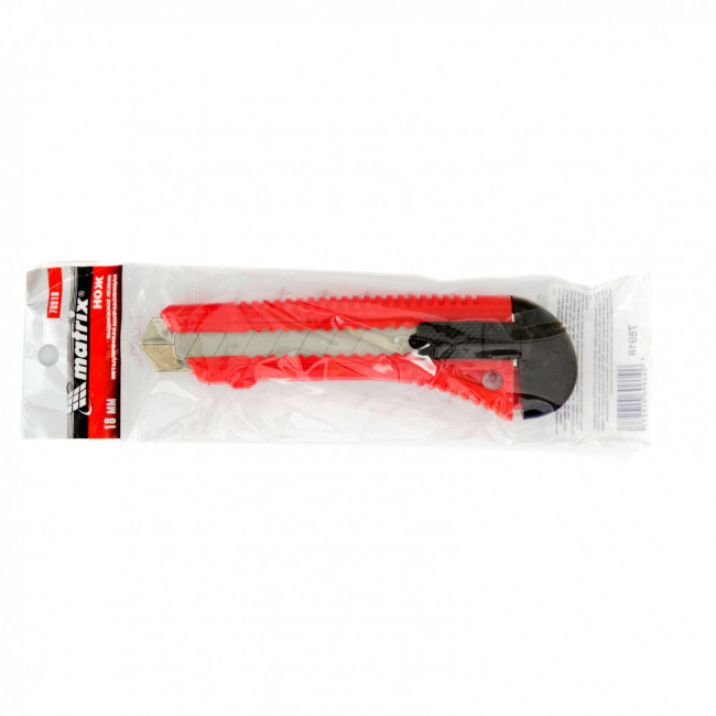 Нож, 18 мм, выдвижное лезвие, металлическая направляющая Matrix, ( 78918 ) Нож, 18 мм, выдвижное лезвие, металлическая направляющая Matrix, ( 78918 )