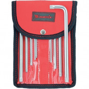 Набор ключей имбусовых TORX-TORX Tamper: 9 шт, T10-T50, CrV, удлиненных, с сатинированным покрытием, чехол Matrix, ( 12313 ) Набор ключей имбусовых TORX-TORX Tamper: 9 шт, T10-T50, CrV, удлиненных, с сатинированным покрытием, чехол Matrix, ( 12313 )