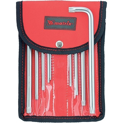 Набор ключей имбусовых TORX-TORX Tamper: 9 шт, T10-T50, CrV, удлиненных, с сатинированным покрытием, чехол Matrix, ( 12313 ) Набор ключей имбусовых TORX-TORX Tamper: 9 шт, T10-T50, CrV, удлиненных, с сатинированным покрытием, чехол Matrix, ( 12313 )