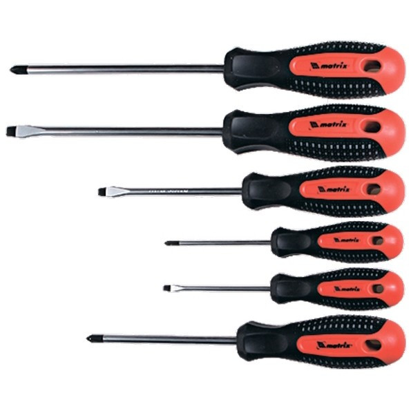 Набор профессиональных отверток Fusion, CrV, трехкомпонентная рукоятка antislip, 6 шт Matrix, ( 13351 ) Набор профессиональных отверток Fusion, CrV, трехкомпонентная рукоятка antislip, 6 шт Matrix, ( 13351 )