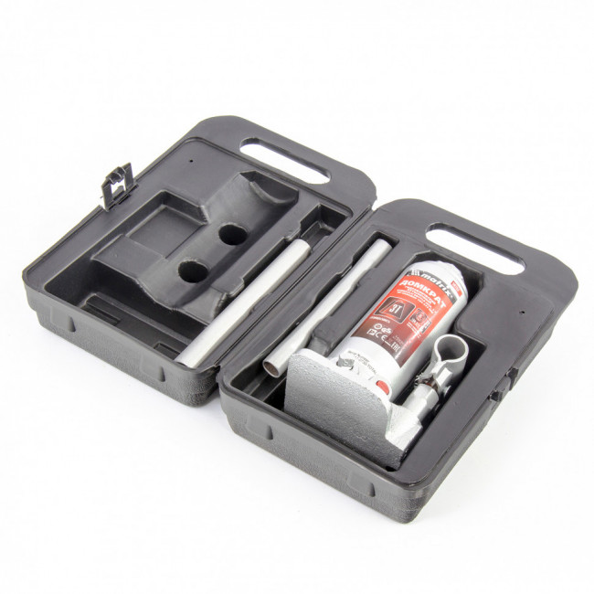 Домкрат гидравлический бутылочный, 3 т, высота подъема 194-372 мм, в пластиковый кейсе Matrix Master, ( 50752 ) Домкрат гидравлический бутылочный, 3 т, высота подъема 194-372 мм, в пластиковый кейсе Matrix Master, ( 50752 )