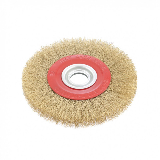 Щетка для точила, 200 мм, посадка 32 мм, плоская, латунированная витая проволока Matrix, ( 74662 ) Щетка для точила, 200 мм, посадка 32 мм, плоская, латунированная витая проволока Matrix, ( 74662 )