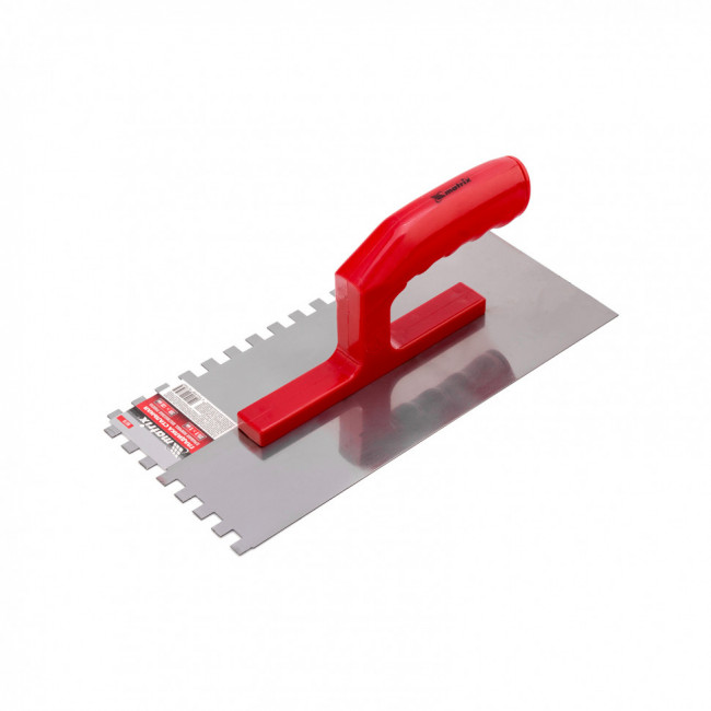 Гладилка стальная, 280 x 130 мм, зеркальная полировка, пластмастмассовая ручка, зуб 8 x 8 мм Matrix ( 86778 ) Гладилка стальная, 280 x 130 мм, зеркальная полировка, пластмастмассовая ручка, зуб 8 x 8 мм Matrix ( 86778 )