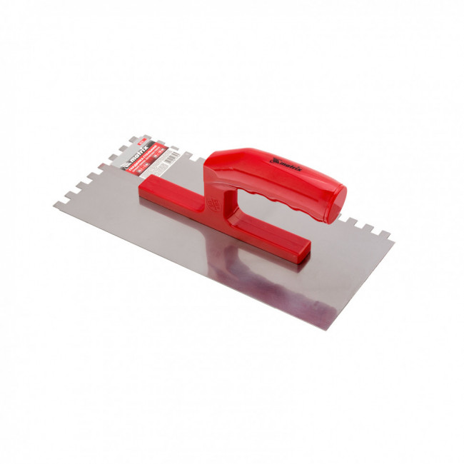 Гладилка стальная, 280 x 130 мм, зеркальная полировка, пластмастмассовая ручка, зуб 8 x 8 мм Matrix ( 86778 ) Гладилка стальная, 280 x 130 мм, зеркальная полировка, пластмастмассовая ручка, зуб 8 x 8 мм Matrix ( 86778 )