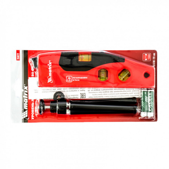 Уровень лазерный, 180 мм, 220 мм штатив, 4 глазка Matrix, ( 35022 ) Уровень лазерный, 180 мм, 220 мм штатив, 4 глазка Matrix, ( 35022 )