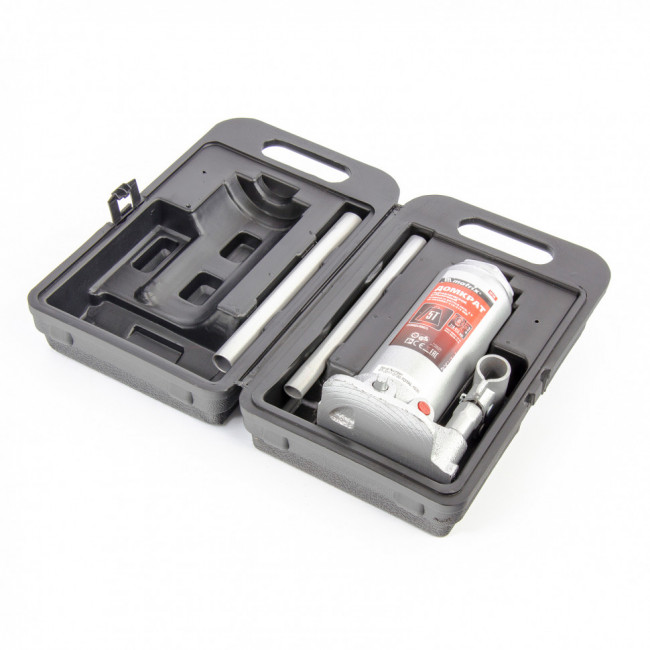 Домкрат гидравлический бутылочный, 5 т, высота подъема 216-413 мм, в пластиковый кейсе Matrix Master, ( 50756 ) Домкрат гидравлический бутылочный, 5 т, высота подъема 216-413 мм, в пластиковый кейсе Matrix Master, ( 50756 )