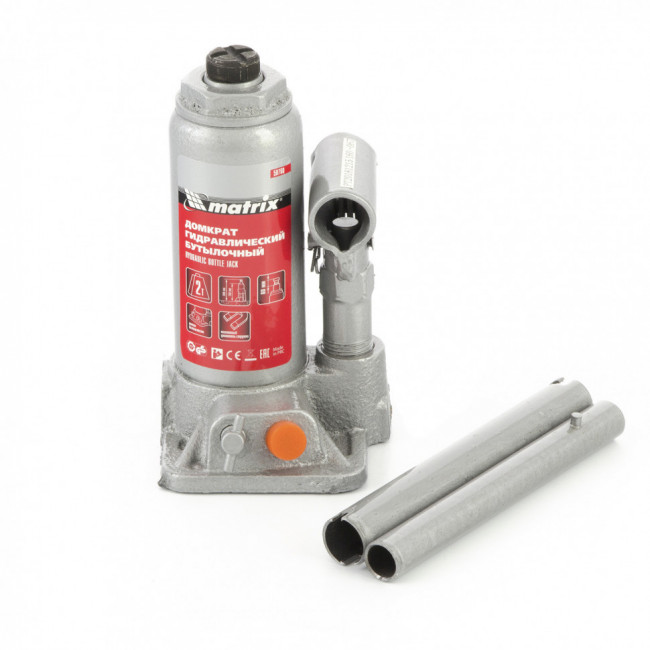 Домкрат гидравлический бутылочный, 2 т, h подъема 158-308 мм Matrix, ( 50760 ) Домкрат гидравлический бутылочный, 2 т, h подъема 158-308 мм Matrix, ( 50760 )