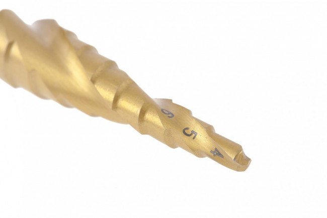Сверло ступенчатое 4-5-6-7-8-9-10-11-12 мм, HSS, спиральный Профиль, шестигранный хвостовик Matrix, ( 72353 ) Сверло ступенчатое 4-5-6-7-8-9-10-11-12 мм, HSS, спиральный Профиль, шестигранный хвостовик Matrix, ( 72353 )