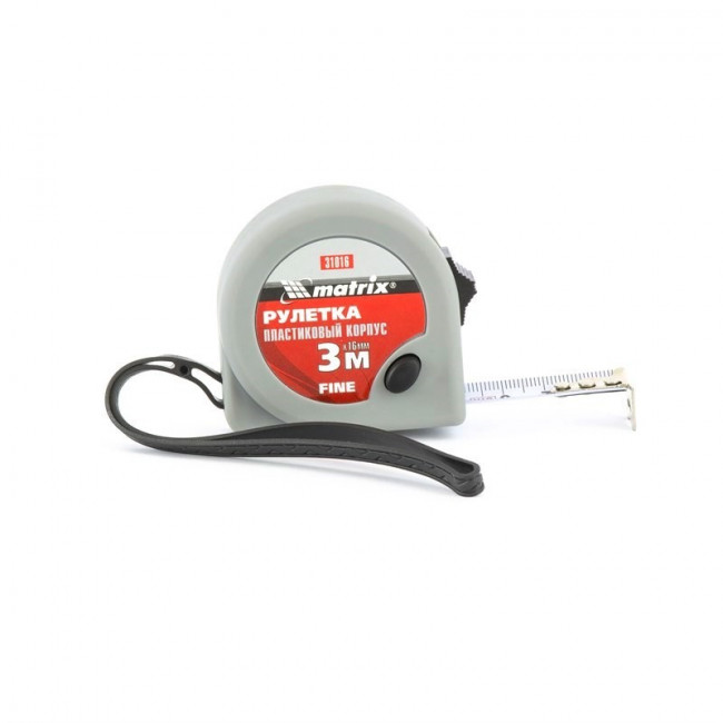 Рулетка Fine, 3 м х 16 мм, пластиковый корпус Matrix, ( 31016 ) Рулетка Fine, 3 м х 16 мм, пластиковый корпус Matrix, ( 31016 )
