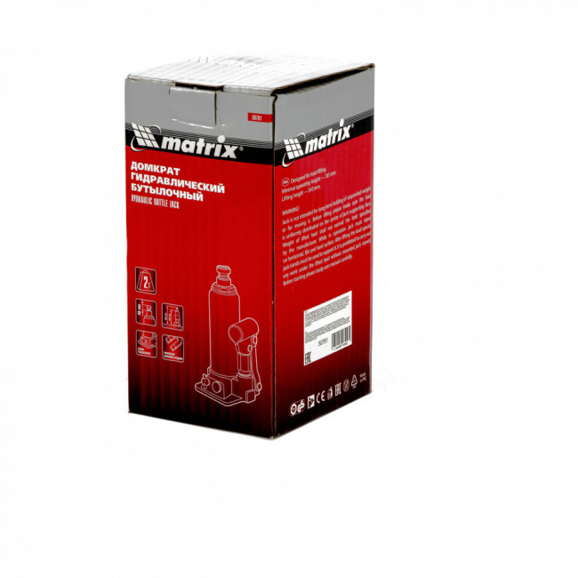Домкрат гидравлический бутылочный, 2 т, h подъема 181-345 мм Matrix, ( 50761 ) Домкрат гидравлический бутылочный, 2 т, h подъема 181-345 мм Matrix, ( 50761 )