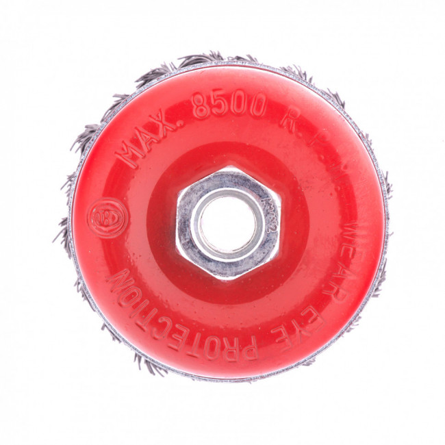 Щетка для УШМ Heavy Duty, 80 мм, М14, "чашка", крученая проволока 0,5 мм Matrix, ( 74670 ) Щетка для УШМ Heavy Duty, 80 мм, М14, "чашка", крученая проволока 0,5 мм Matrix, ( 74670 )