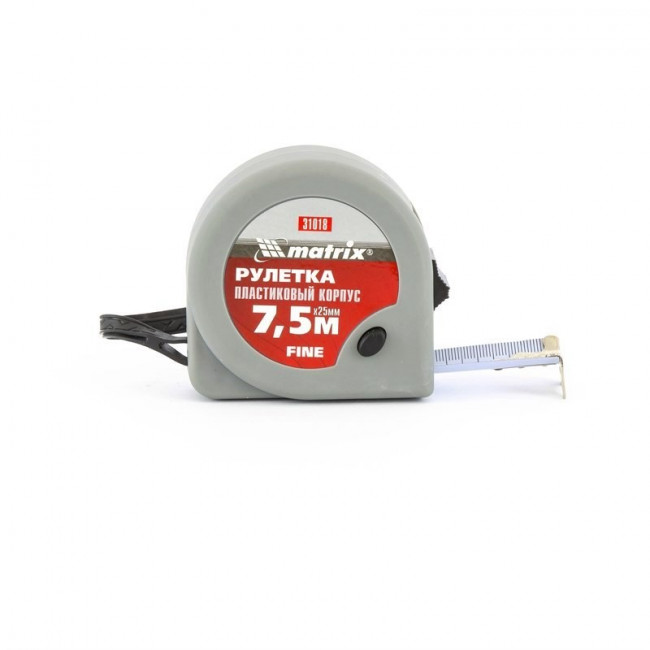 Рулетка Fine, 7,5 м х 25 мм, пластиковый корпус Matrix, ( 31018 ) Рулетка Fine, 7,5 м х 25 мм, пластиковый корпус Matrix, ( 31018 )